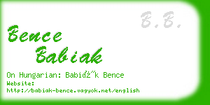 bence babiak business card